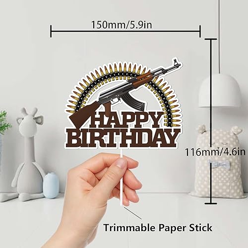 Miniatura 2 de Decoración para tartas de cumpleaños con purpurina marrón para decoración de cumpleaños para hombres y niños, decoración de fiesta de cumpleaños