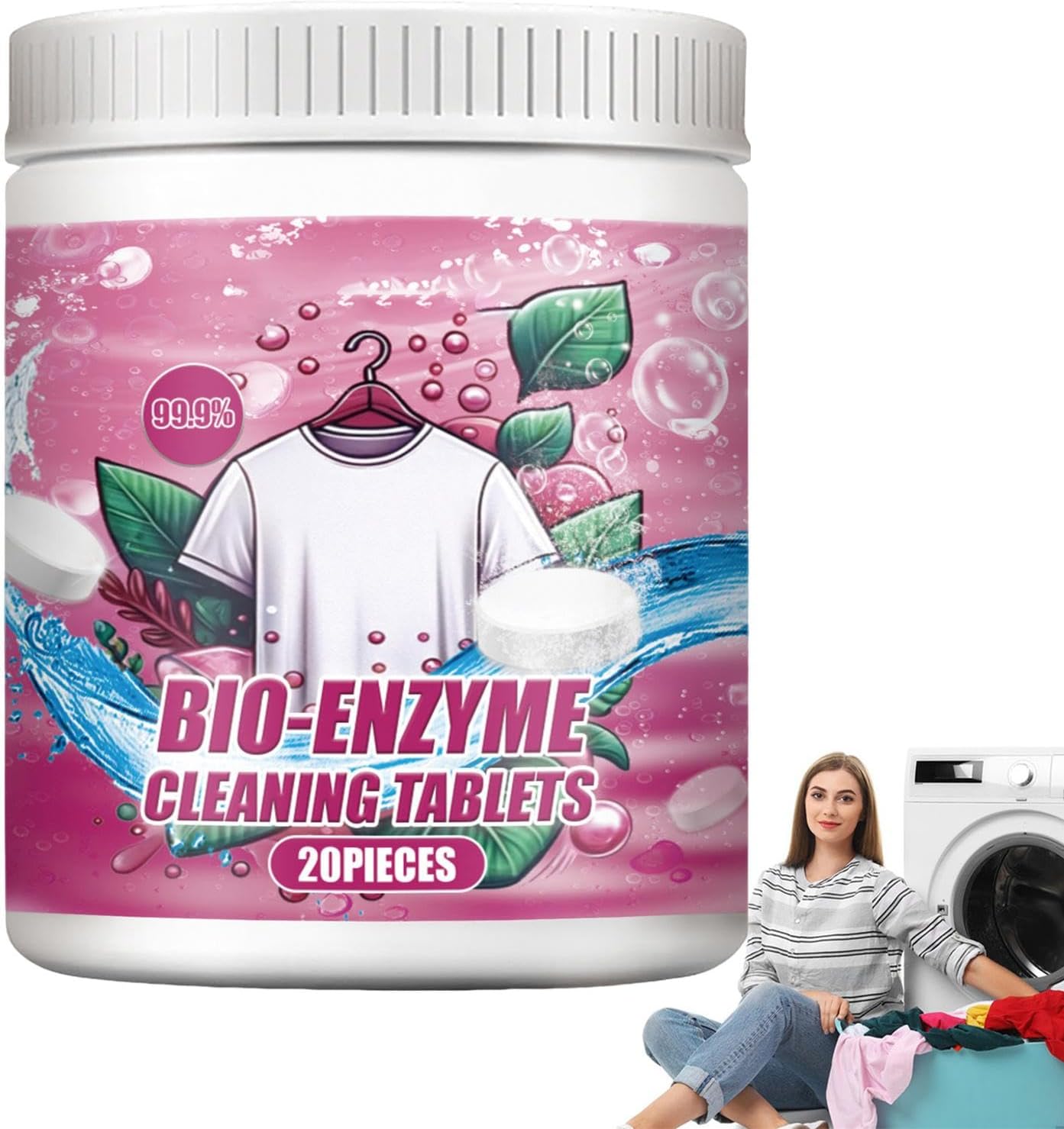 Clothes Cleaning Tablet, Laundry Detergent Tablet, Tablet Multi-functional Quick Dissolve Cleaning Tablet-Clothes Cleaning Foaming Tablet Bio Enzyme Explosive Salt Clothes Stain Removal Fragrance