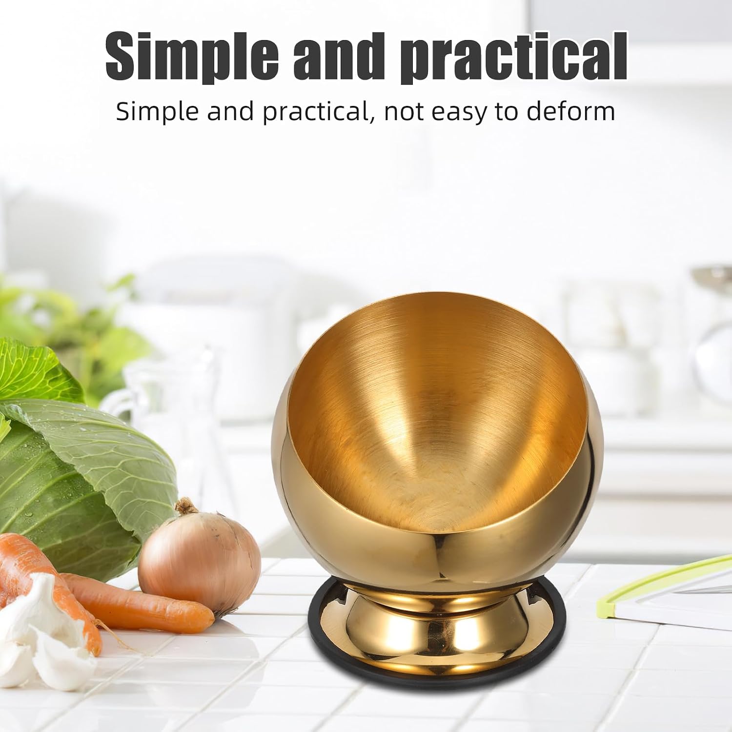 ABOOFAN Candy Bowl: Stainless Steel Sugar Creamer Container Candy Dish for Office Desk Sugar Dispenser for Home and Kitchen Storage Coffee Bar Accessories 14 cm Golden