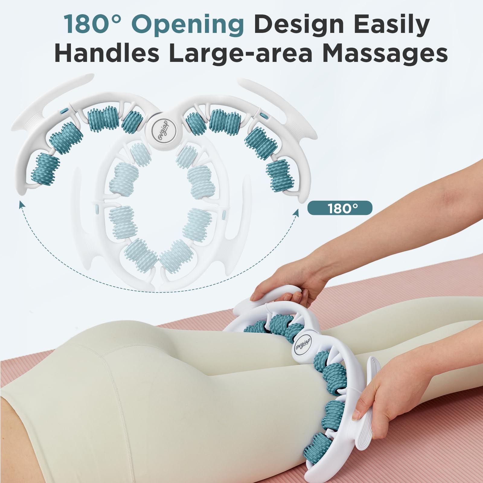 Massaggiatore manuale anticellulite per gambe e cosce, strumento di drenaggio linfatico, blaster portatile per tessuti profondi, per scolpire il corpo e rimuovere la cellulite (verde)
