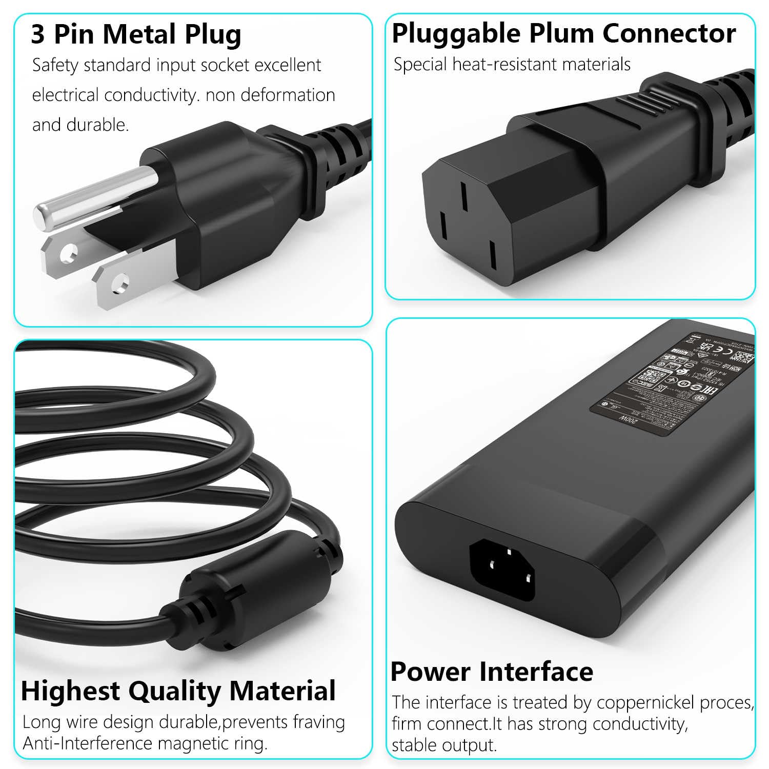 200W AC Adapter Charger Compatible with TPN-DA10 L00818-850 L00895