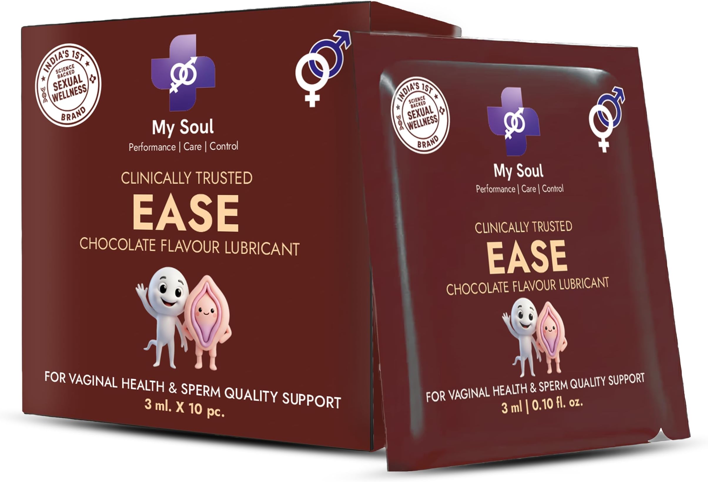 ChocoLux – Chocolate Flavoured Edible Lubricant – Safe for Oral Play, Travel & Intimate Moments – 10 Single-Use Sachets