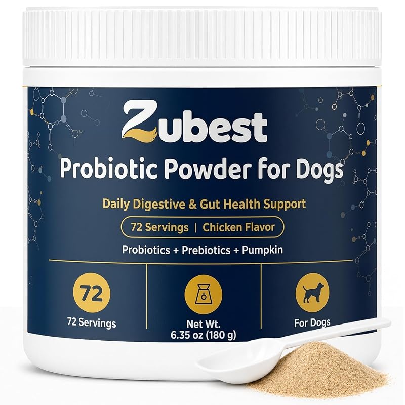 Probiótico em Pó para Cães Zubest com Prebióticos, 4,2 Bilhões de UFC, 72 Porções
