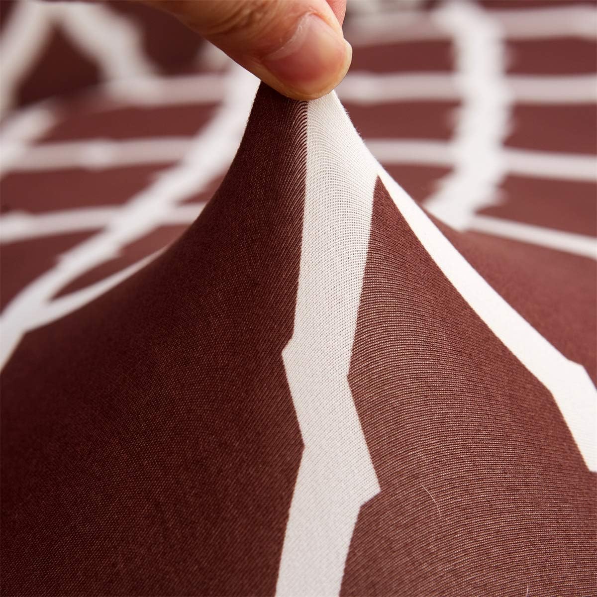 MIFXIN Stretch Sofa Cover 1 Piece Spandex Polyester Slipcover Sofa Couch Furniture Protector with 1 Pcs Pillow Cover for Dogs Cats Kids Living Room Decor (Grid Coffee, 4-Seater Oversize Sofa)