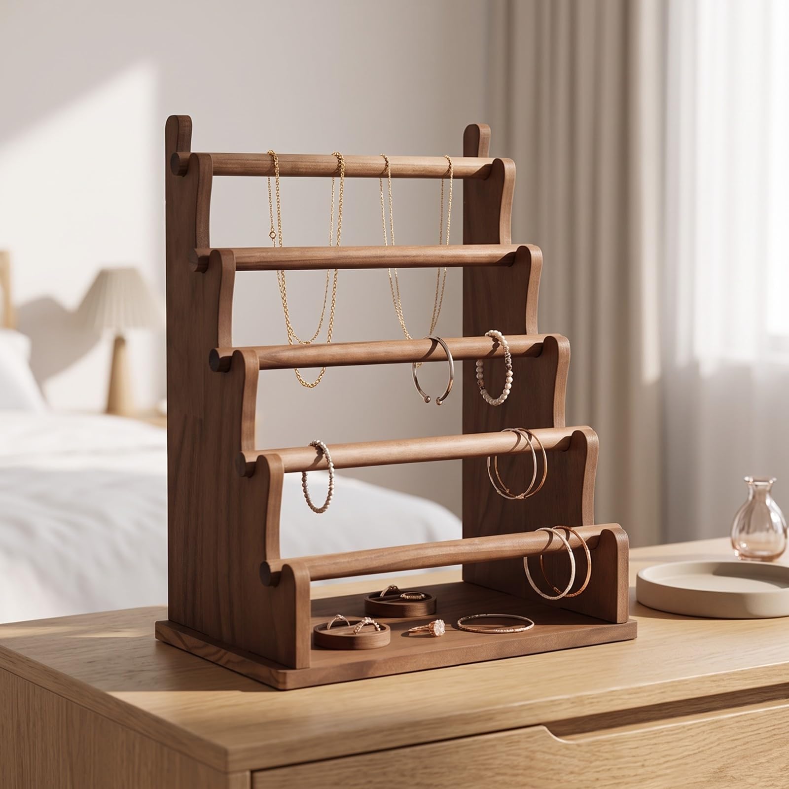 Braccialetti a Multilivello | Stabile, per Braccialetti con Base in Legno, Salvaspazio, gioielli, Bancarelle, 5 Livelli