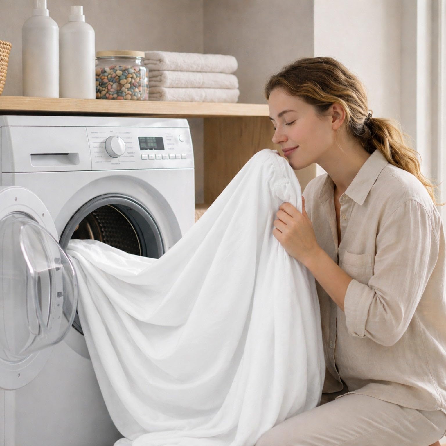 The White Stone Set Lenzuola Letto Una Piazza e Mezza 100% Cotone | Lenzuolo Piano 190x295 cm, Lenzuolo con Angoli 130x200 cm e 1 Federa Coordinata | Lenzuola con Balza Decorativa in Raso Beige