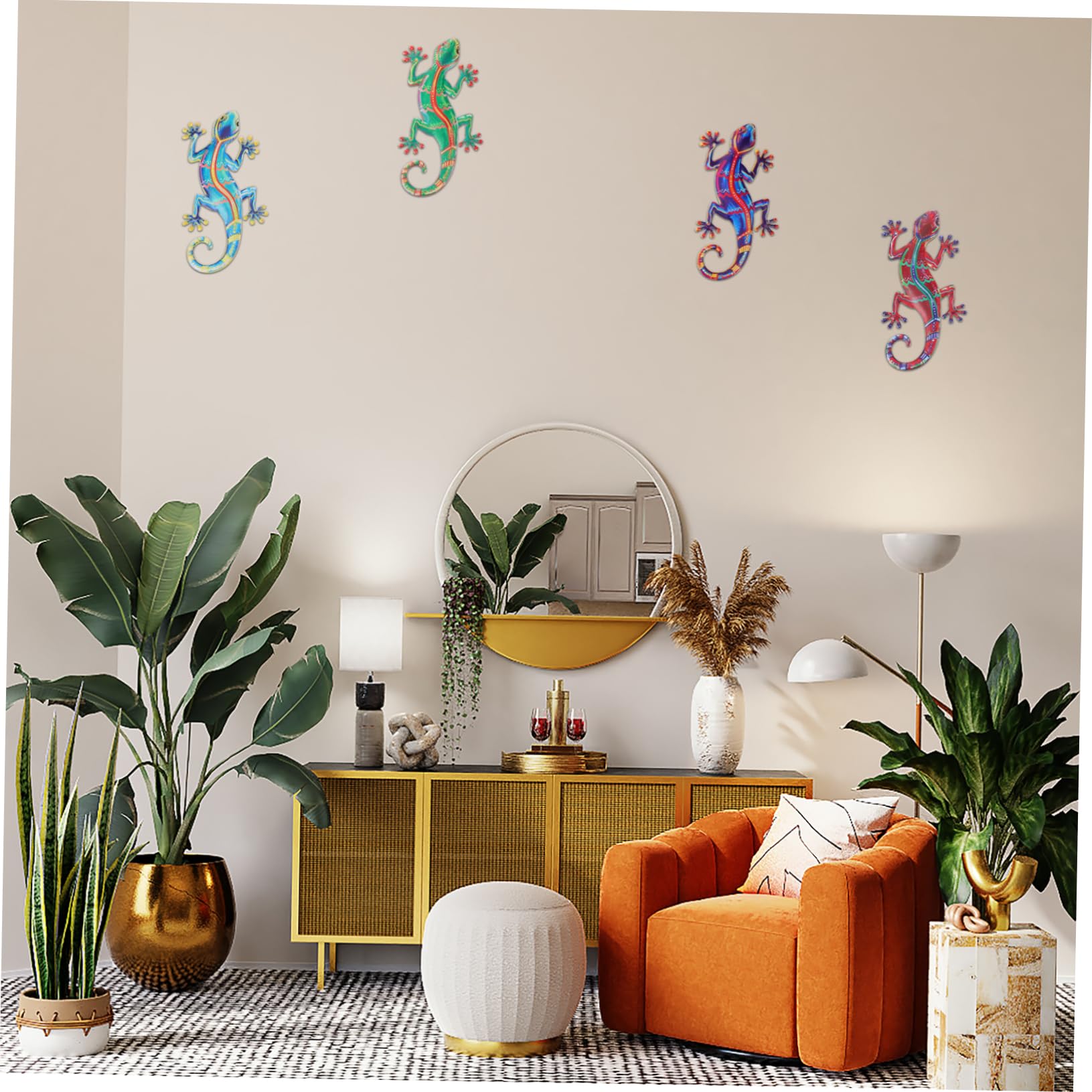 SUPVOX Decorazioni a Forma di Ornamenti da Tridimensionali a Mano Set 4 Pezzi in Ferro per Giardino e Recinzione, Interno ed Esterno