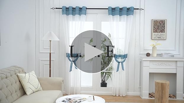 Amazon.com: L.Z.E Sheer White Curtains for Living Room, Red