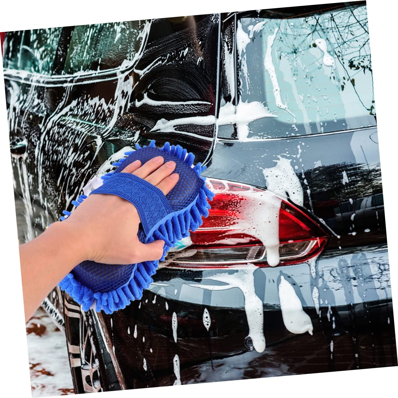 ULTECHNOVO 6pezzi Guanti Per Lavaggio Auto Leggeri e Resistenti Strumento Di Pulizia Per Auto Guanti Per Lavaggio Carro Microfibra