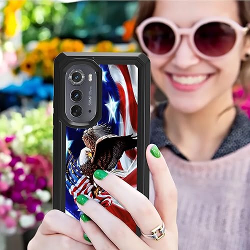 Miniatura 2 de Dikoer Funda para teléfono Motorola Edge 2022, doble capa de protección a prueba de golpes, segura, suave, de silicona, carcasa trasera de