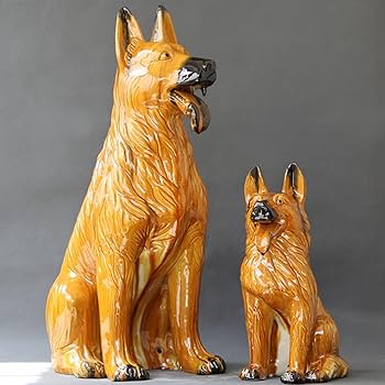 Amazon.co.jp: シェパード 陶器製 セラミックス 犬 置物 大型