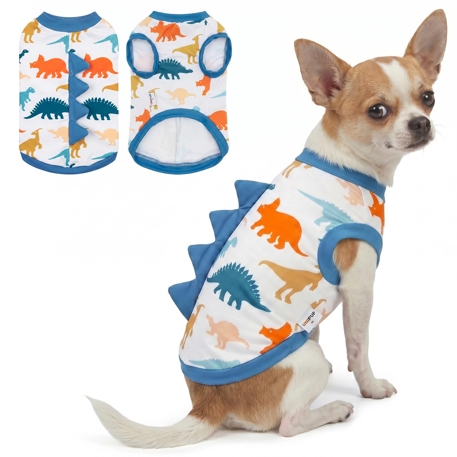 T-shirt anti-coup de chaleur pour chien gilet de protection solaire dinosaure UPF 50+