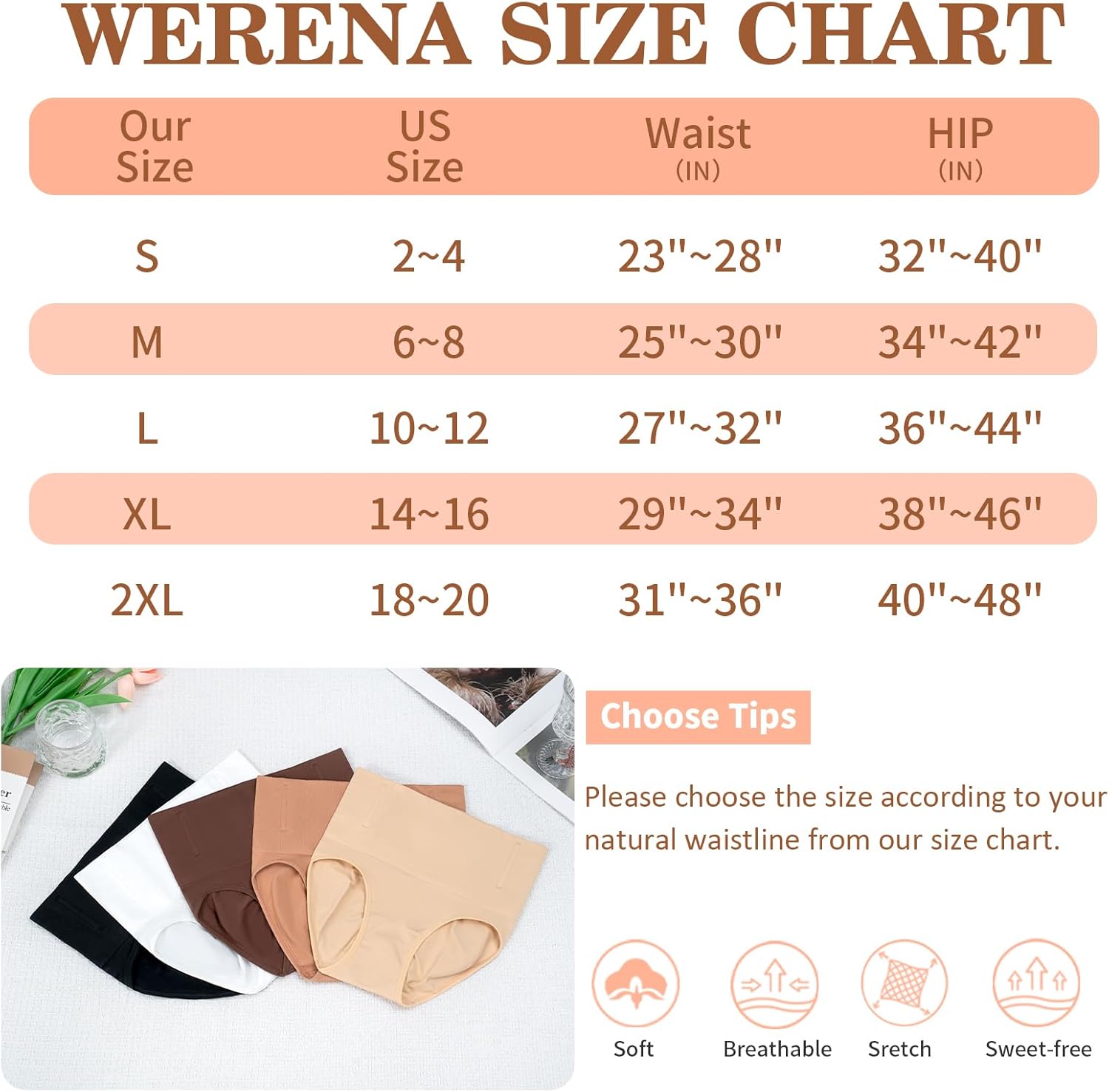 Werena Tummy Control Shapewear Underwear for Women Seamless Girdle Panty High Waist Shaping Panties Slimming Shaper - Image 6