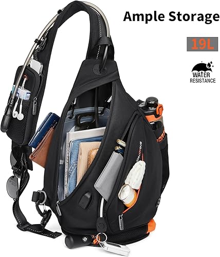 Miniatura 4 de Mochila de hidratación de 19L para senderismo (incluye bolsa de agua de 2 litros), mochila grande, mochila de hidratación, mochila cruzada