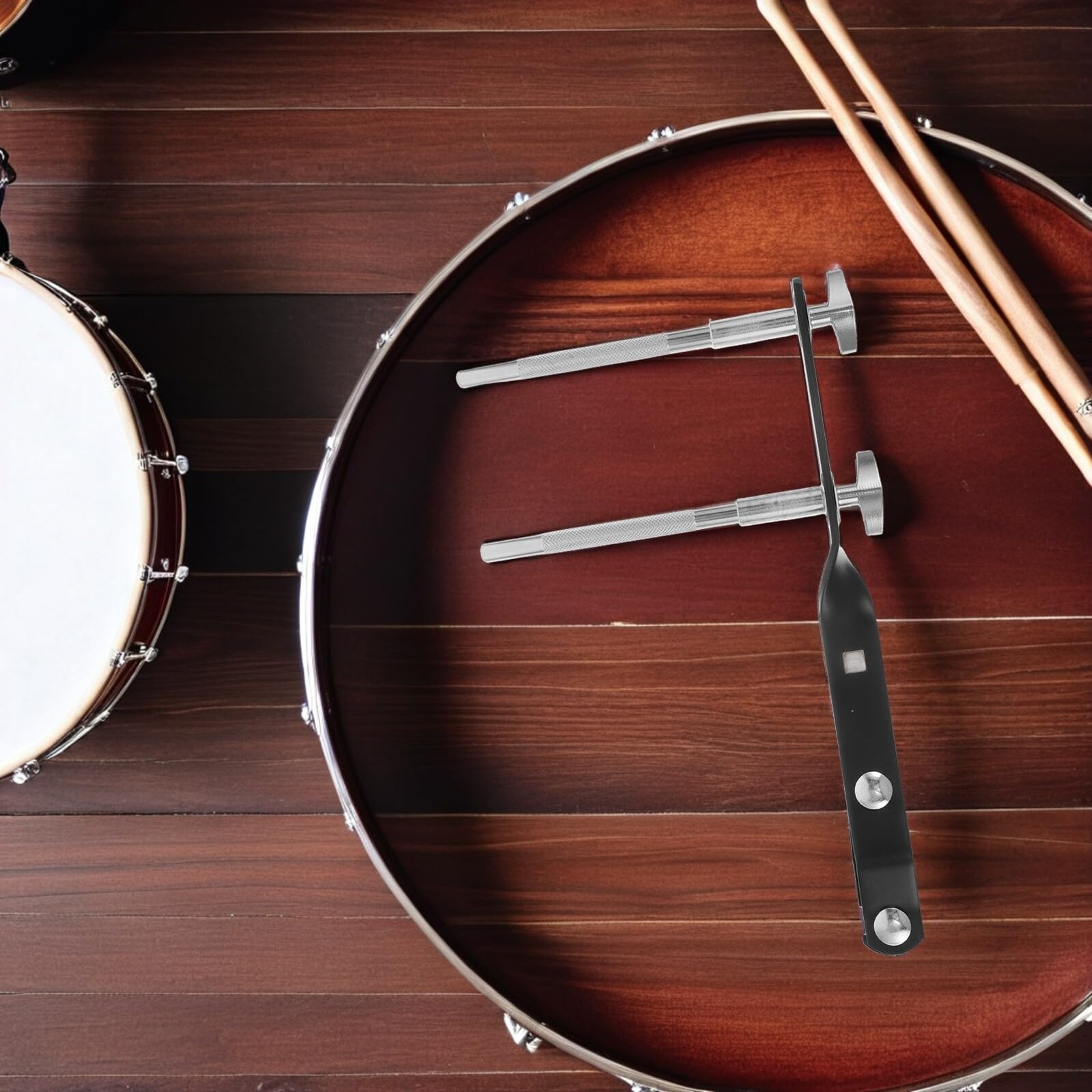 ibasenice Soporte Ajustable para Cencerro con Doble Poste y Brazo Largo, Soporte de Percusión para Estudio y Escenario