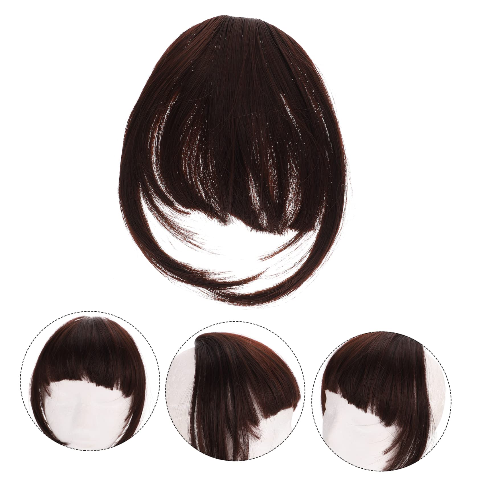 MAGICLULU 4piezas Clip De Flequillo Postizo Para Mujer Extensión De Cabello Natural Diseño Lifelike Accesorio De Moda Para y De Usar y