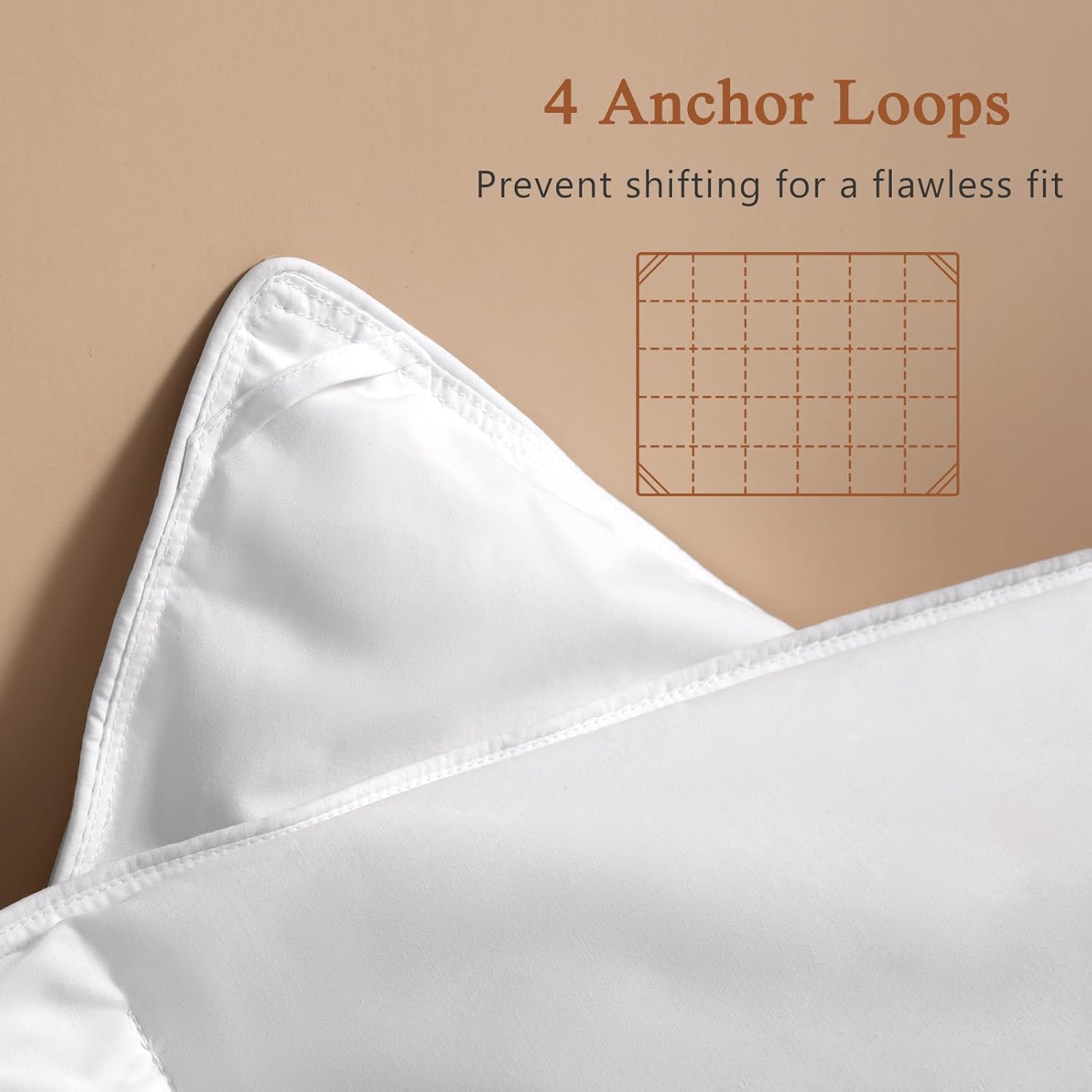 DWR Luxury King Size Down Comforter, 50% Real Down Filled, Ultra-Soft Cotton Blend, Medium Weight for All Season, Hotel Style Duvet Insert with Ties (106x90 Inches, White) - Image 7