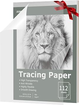 Tracing Paper 8.5" x 11",112 Sheets Transfer Paper Transparent Vellum Paper | Christmas Birthday Gifts for Adults Teens, 25lb/41gsm Translucent Tracing Paper Pads for Sketching, Drawing, Overlays