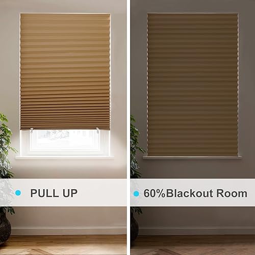 Vista 14 de MYshade Paquete de 6 persianas de papel opacas temporales para ventanas, persianas plisadas de papel con adhesivo, sin herramientas, sin Negro