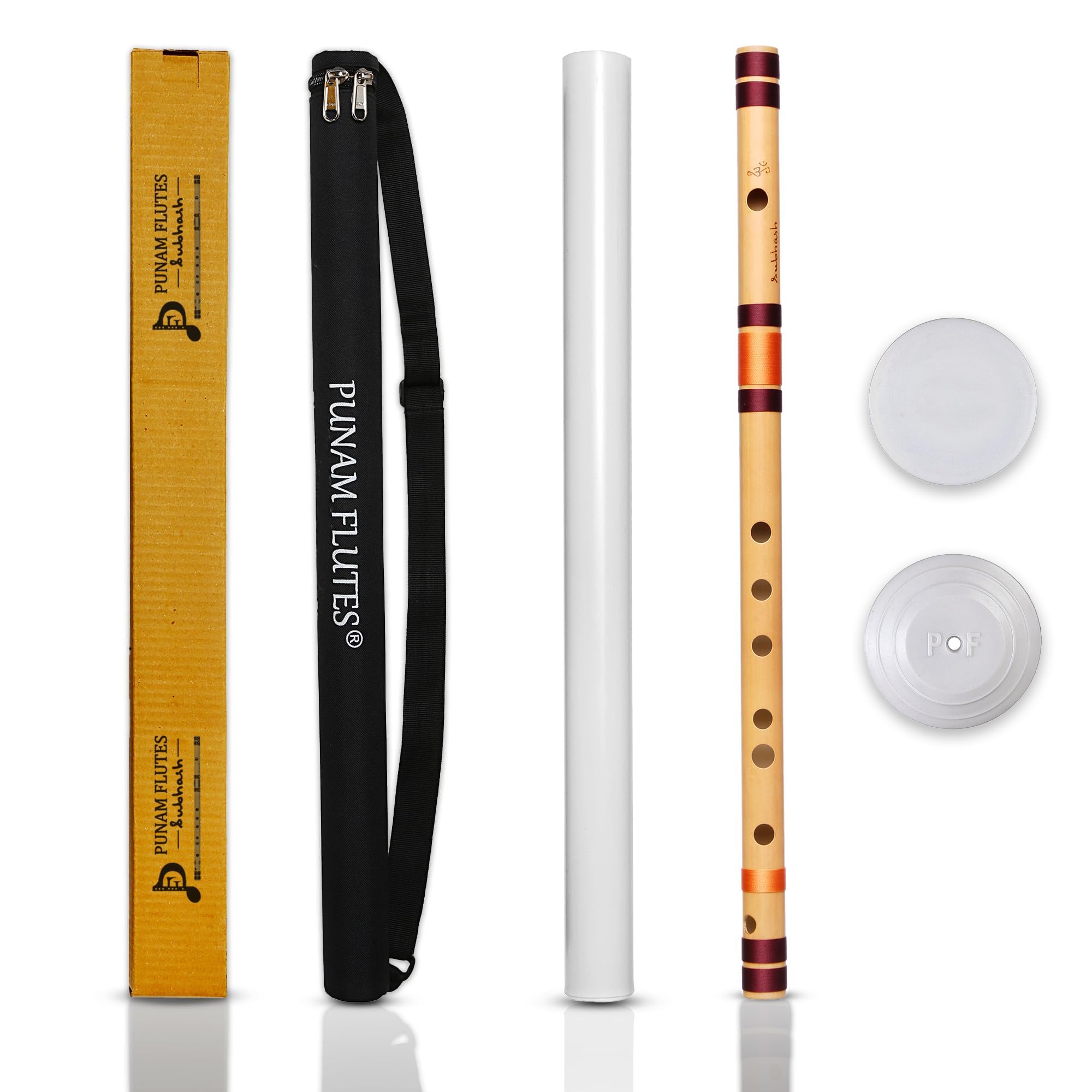 Musical Instruments Punam Flutes C Natural Medium Right Hand Bansuri Size 19.5 inches