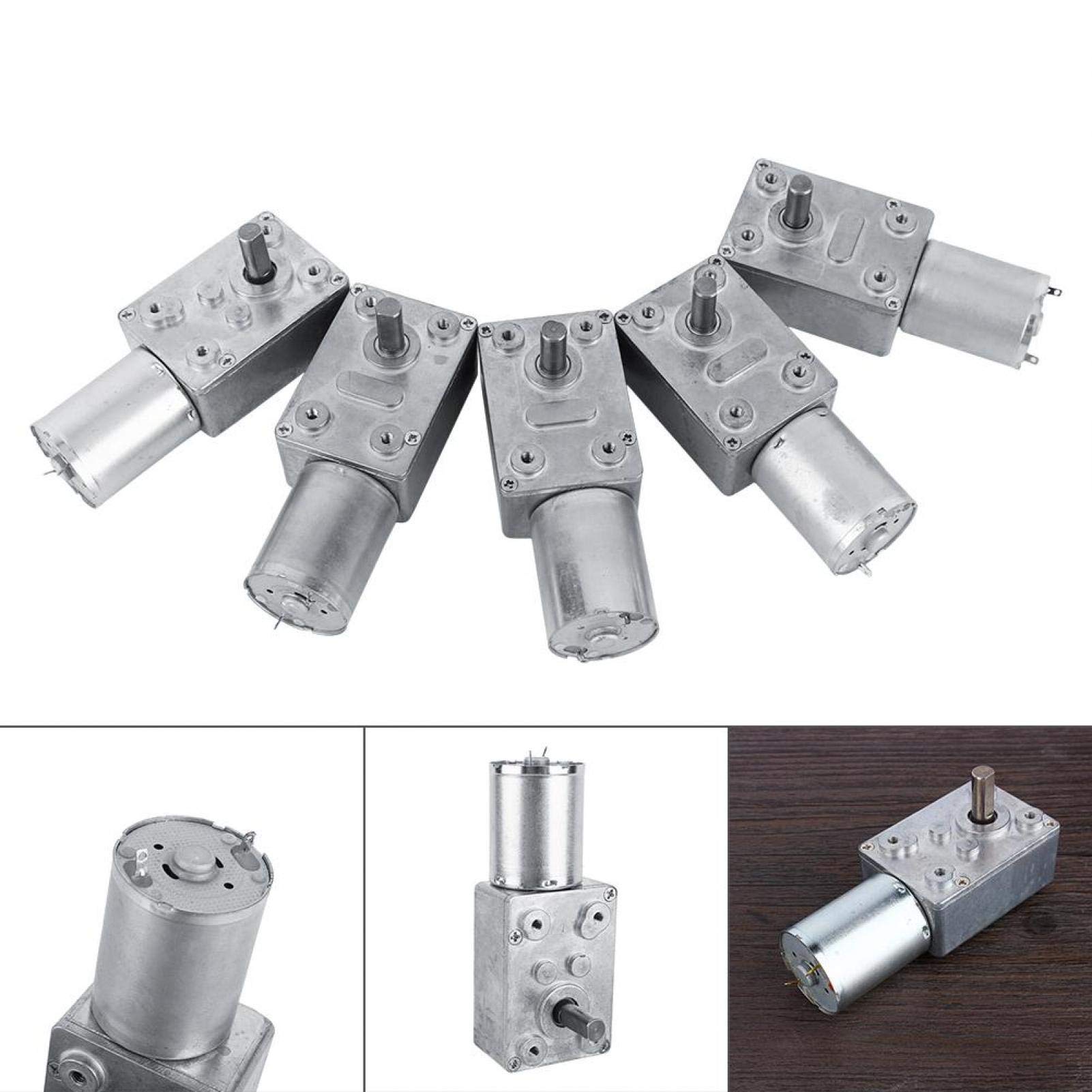 VBESTLIFE Reversibler Schneckengetriebemotor mit hohem Drehmoment DC 12V-Untersetzungsmotor CW/CCW Weit verbreitet für Fenster, Türöffner, Miniaturwinde(62 U/min)
