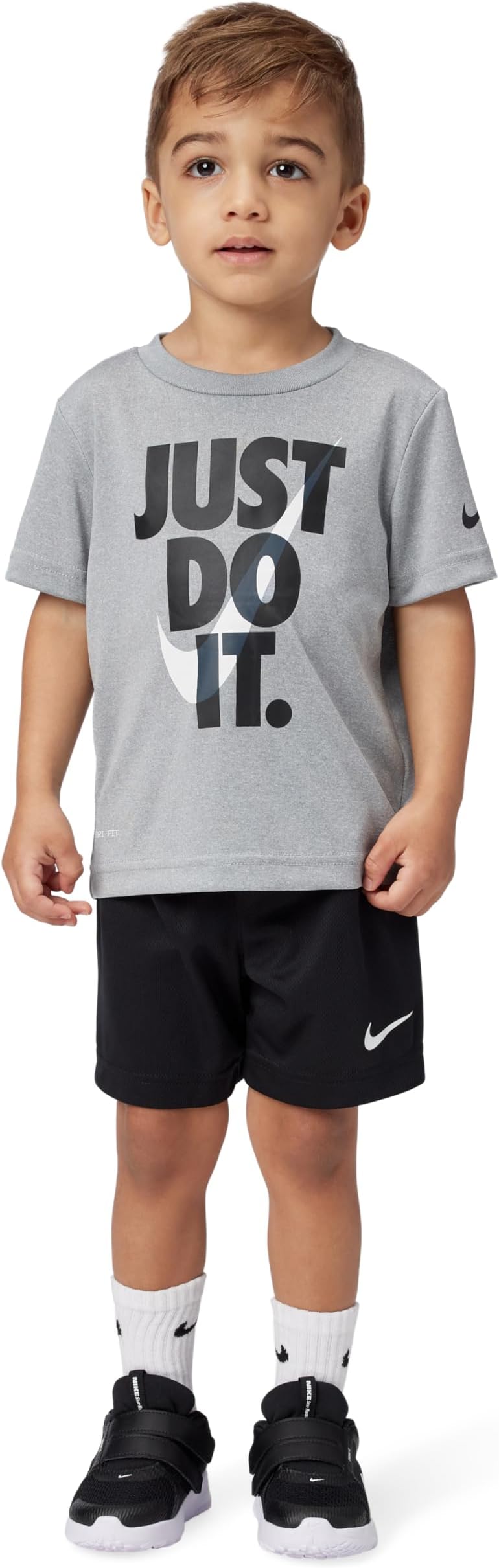 Nike Boys' Dri-FIT Just Do It T-Shirt and Mesh Shorts 2-Piece Outfit Set