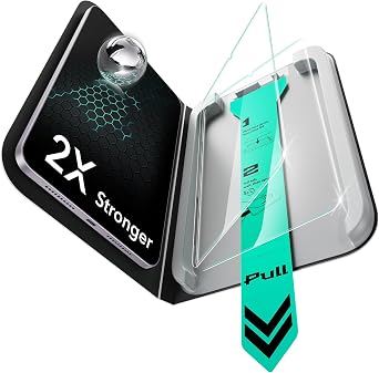 ESR 2 Pack Screen Protector for iPad mini 7th Gen A17 Pro, 2024 & 6th Gen 2021, 9H Tempered Glass Film with UltraFit Tray, Scratch-Resistant, HD Clarity, Bubble-Free