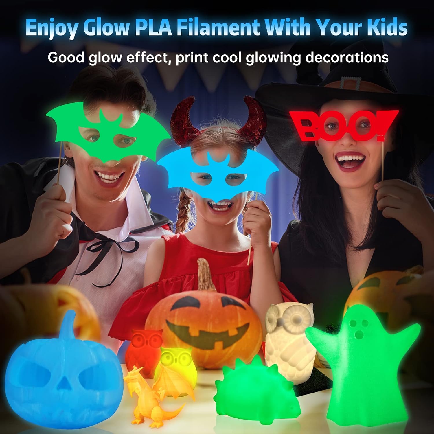 SUNLU Glow in The Dark PLA Filament, Neatly Wound Luminous PLA 3D Printer Filament 1.75mm Dimensional Accuracy +/- 0.02mm, Fit Most FDM 3D Printers, 1kg Spool (2.2lbs), (Blue PLA, Glow Blue)
