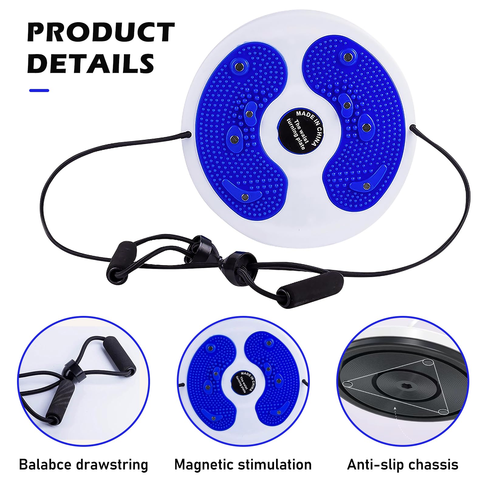 Twist Board Per Allenamento - Piastra Per Torsione Vita, Con Coulisse E Magnet, Blu - Foto 9