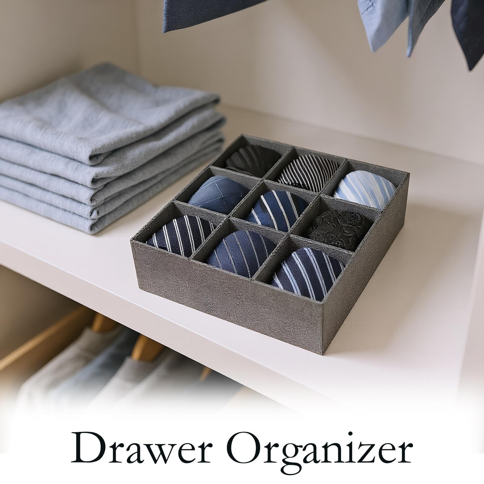 Socken-Organizer, Schubladen-Trennwände, Stoff-Trennwände für Unterwäsche, Schlafzimmer, Badezimmer, Schrank, Aufbewahrungsbehälter für Dessous, Gürtel, Bikinis, Kleidung