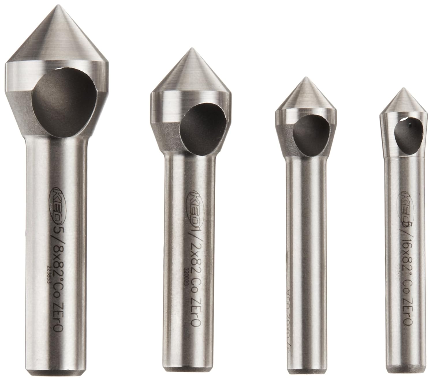 KEO 53518 Cobalt Steel SingleEnd Countersink Set, Uncoated (Bright