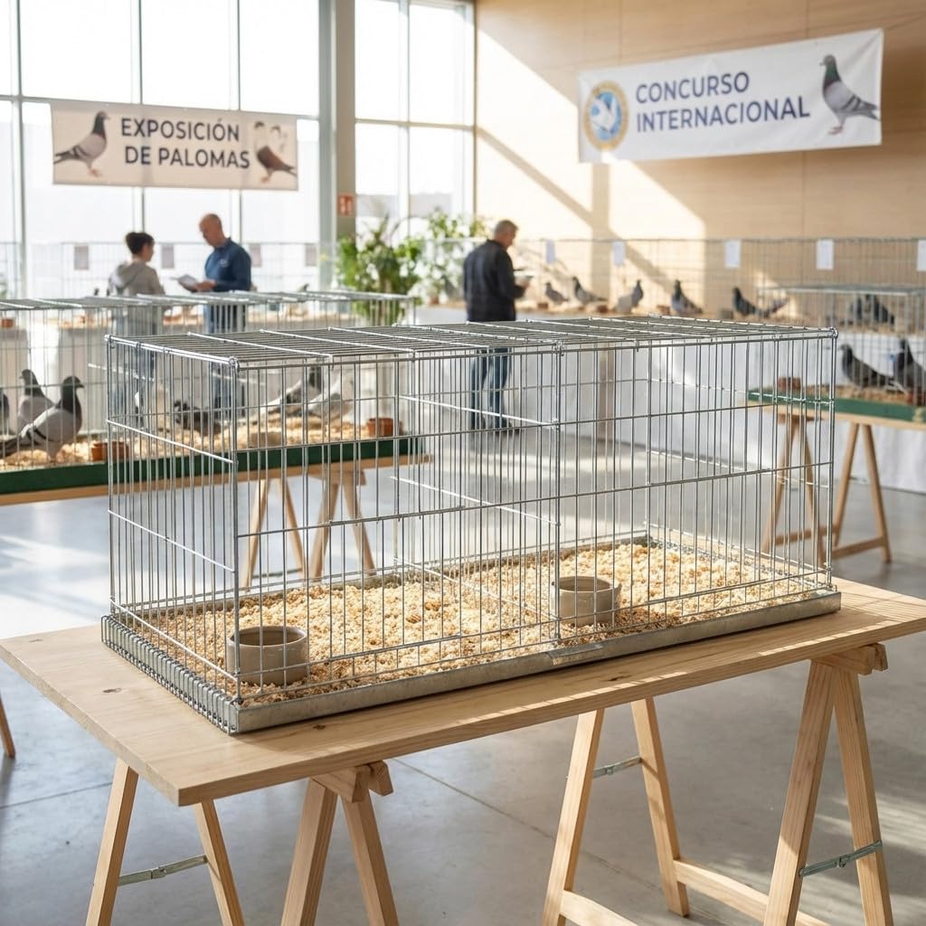 Suinga Jaula PÁJAROS de Dos departamentos. Ideal para pájaros, Palomas y Otras Aves. Jaula con Dos Puertas. Medidas 100 x 42 x 47 cm