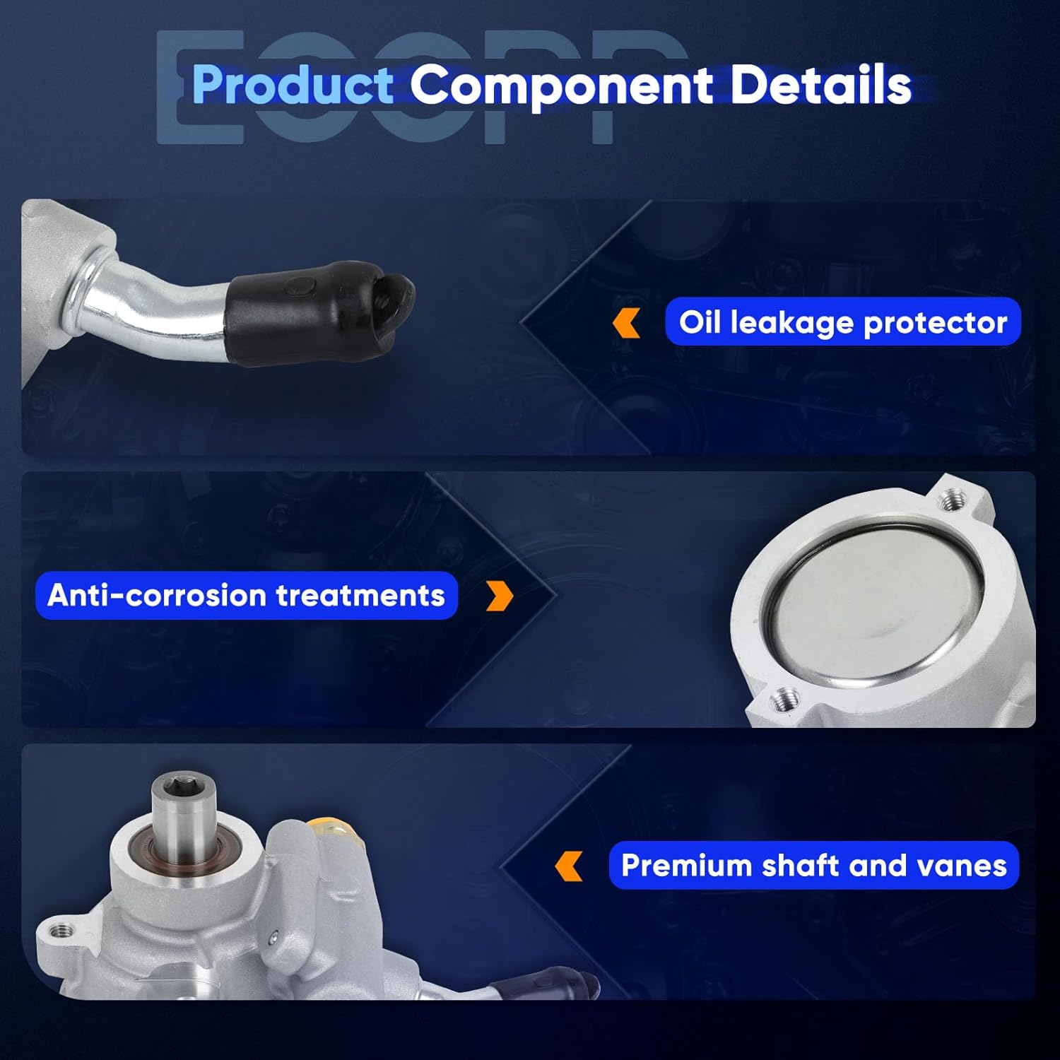 ECCPP Power Steering Pump for Buick for Lucerne 2009 2010 2011 V6 3.9L Power Assist Pump for 20-987