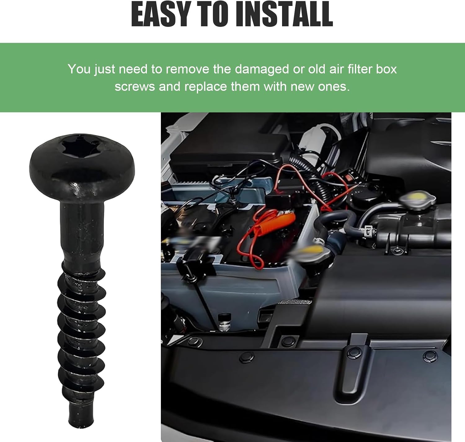 WZP 10PCS Air Filter Box Screw, BAS01001 Replace for 11611199, Rust-proof GM Air Box Cleaner Intake Retainer Screws, Compatible with Chevrolet, Buick, Cadillac image 5