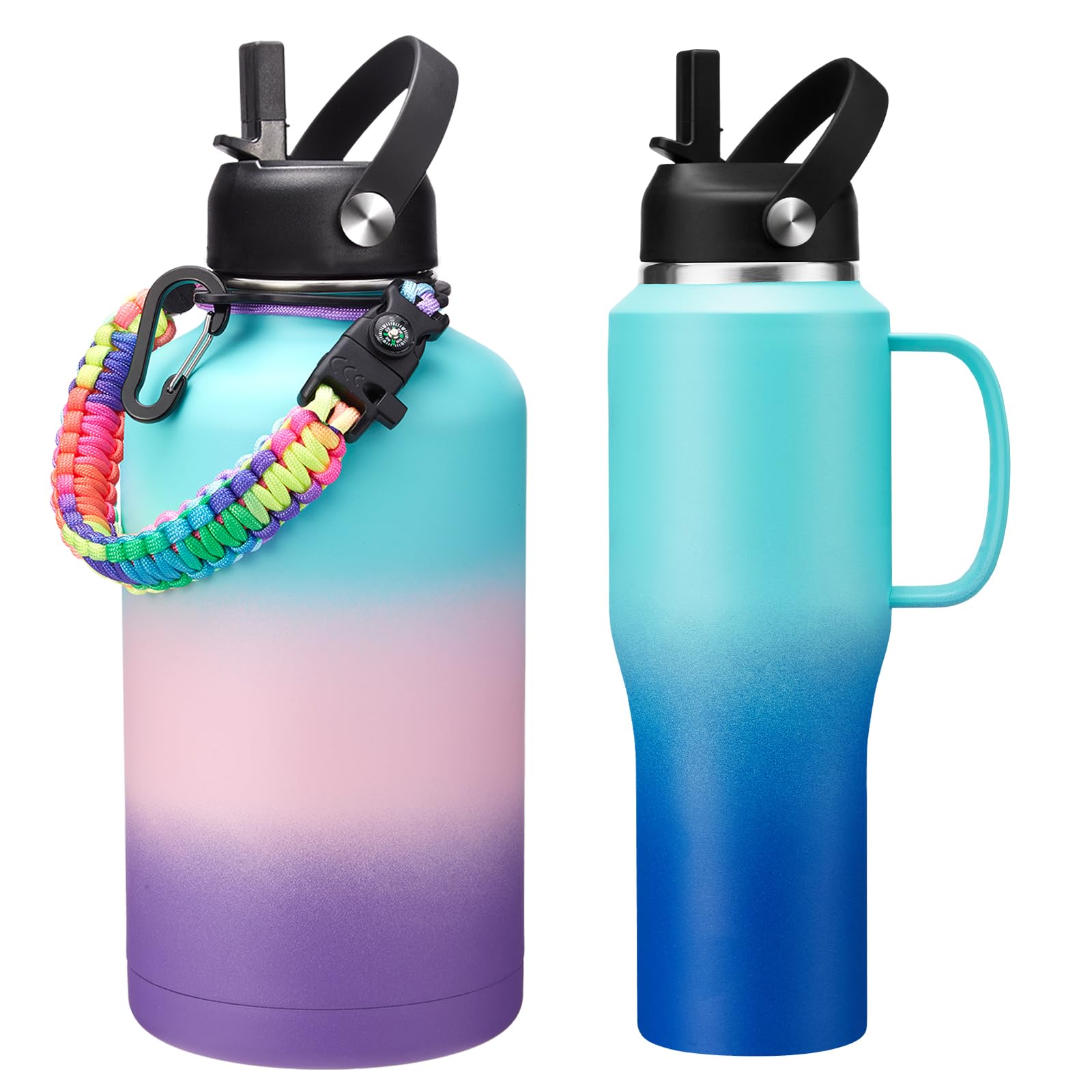 Amazon.com: DIGJUPER 32 oz Water Bottles with Handle that Fit Cup