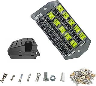 TIERXIALY Relay Fuse Block with 10 Pack 5 Pin 30A Relays Slots and 40 ATC/ATO Fuse Slots Universal Fuse Relay Box 12V-24V On/Off Switch Panel for Car SUV Truck (Box &Terminal)