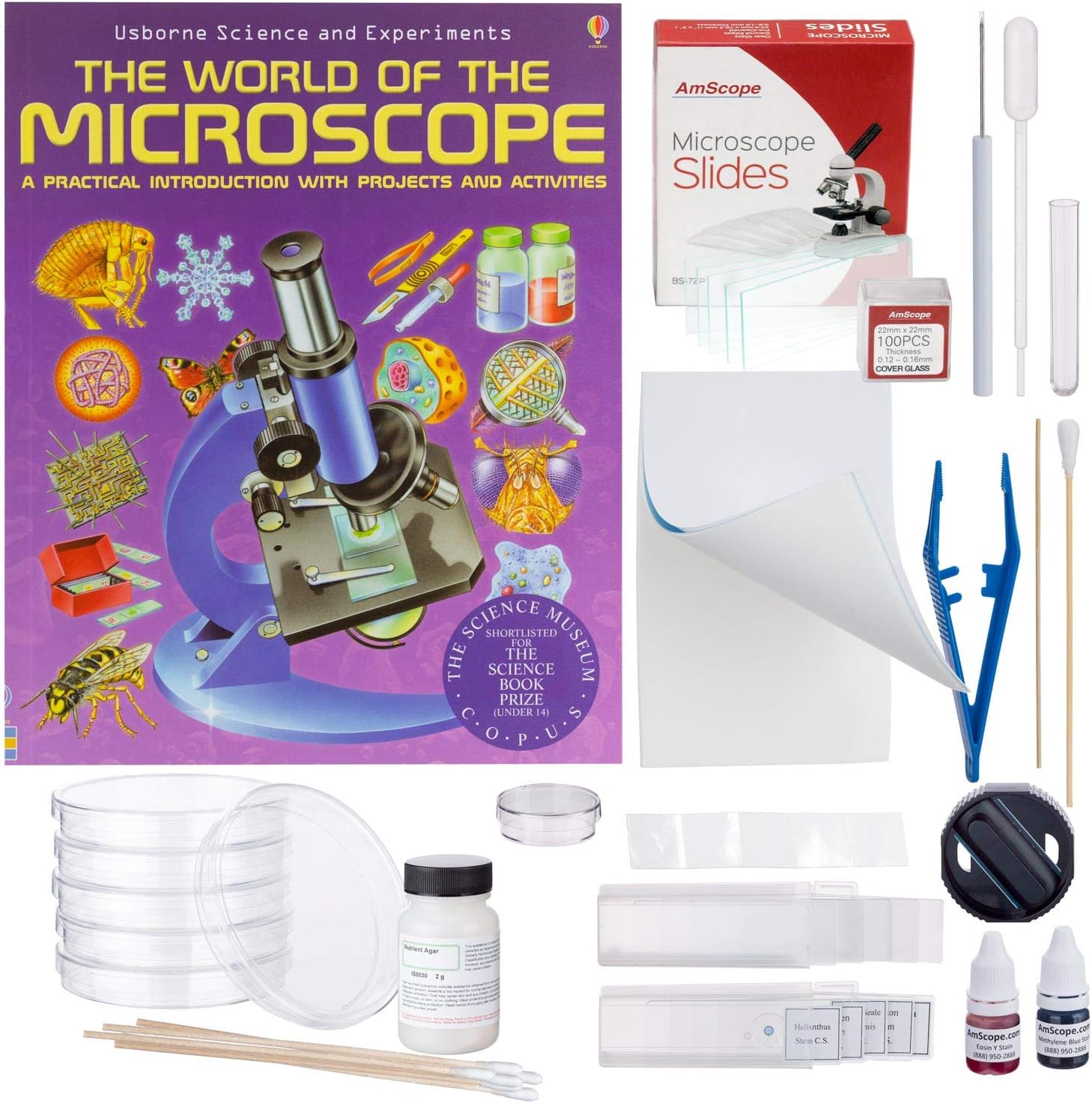 AmScope Compound Microscope Accessory and Book Kit Preparation and