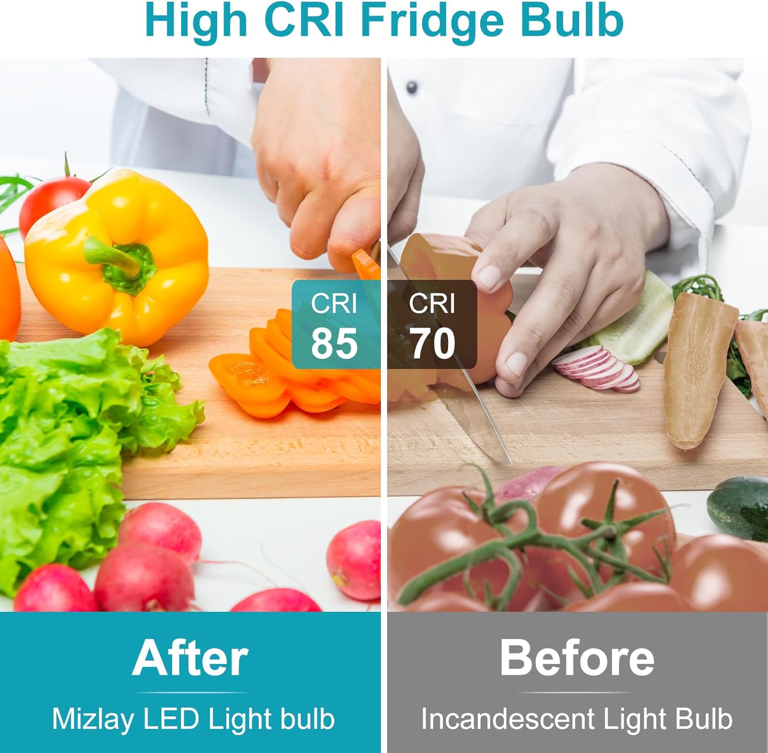 LED Refrigerator Light Bulb 60W Equivalent, E26 5W LED Appliance 720Lumens 3000K Warmwhite Fridge Light Bulb, E26 Medium Base Fridge Light Bulbs, Non-Dimmable, AC85-265V, 1 Pack