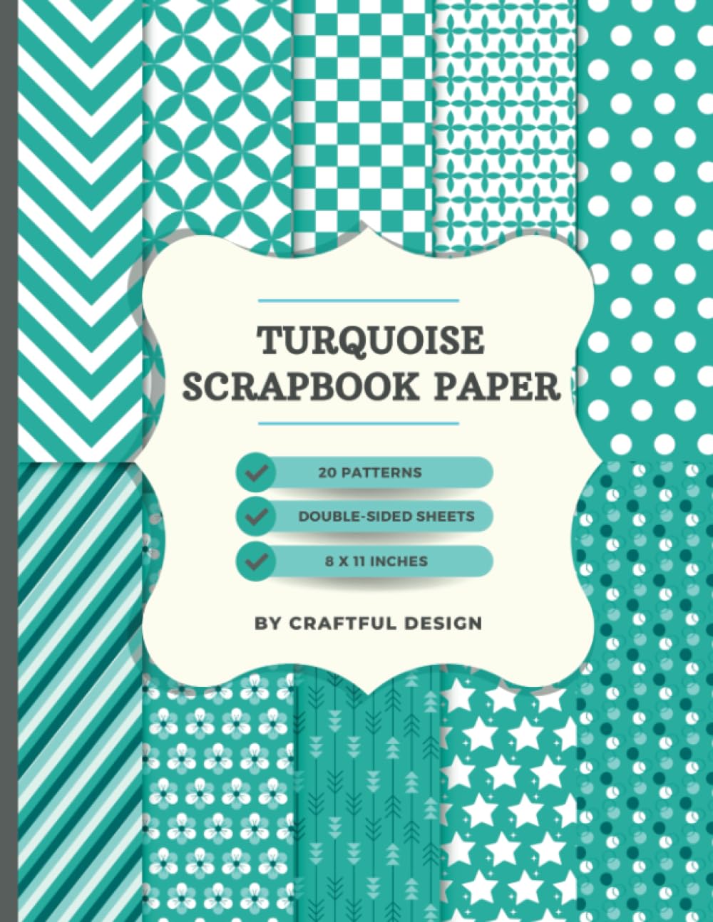 Turquoise Scrapbook Paper: 20 Turquoise Patterns Scrapbooking Paper | Craft Paper Pad | For Craft Projects, Decorating, Origami, Card Making