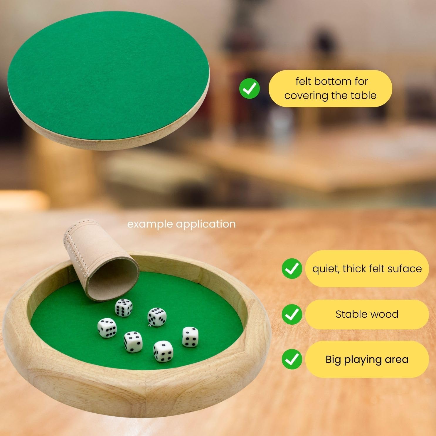 GICO Piste de Jeu de dés Planche à dés Ronde Bois 30 cm H 3,5 cm