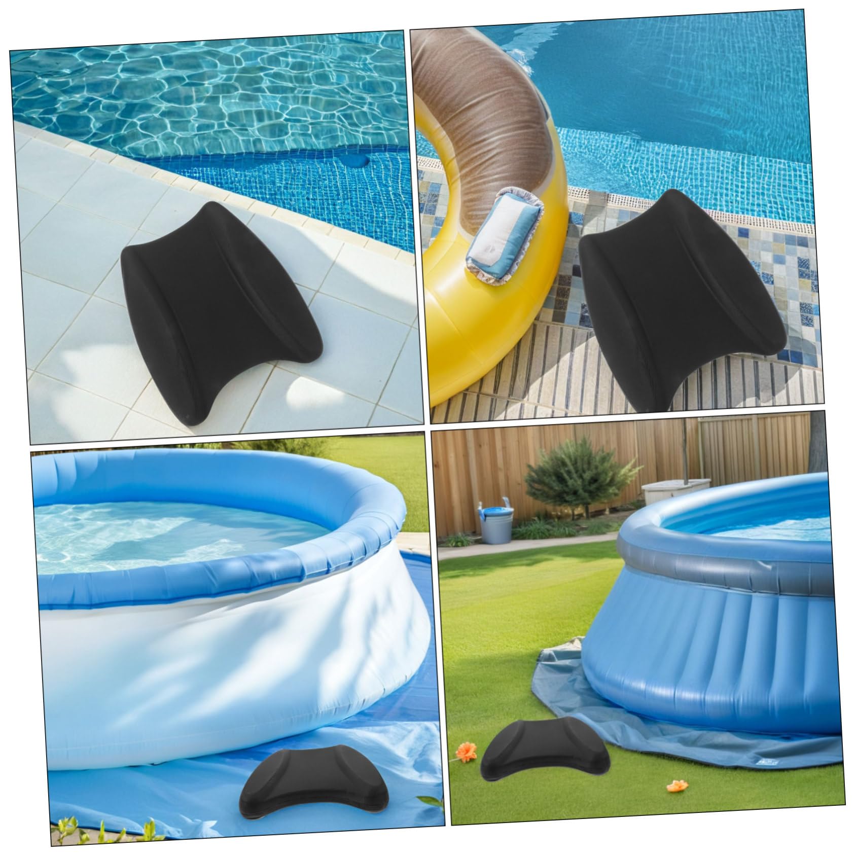 WOONEKY Tabla de Natación Eva Negra para Entrenamiento 2 Piezas | Ligera y Portátil, Apoyo Cómodo, Uso en Piscina y Hogar, Diseñada para Adultos y Niños