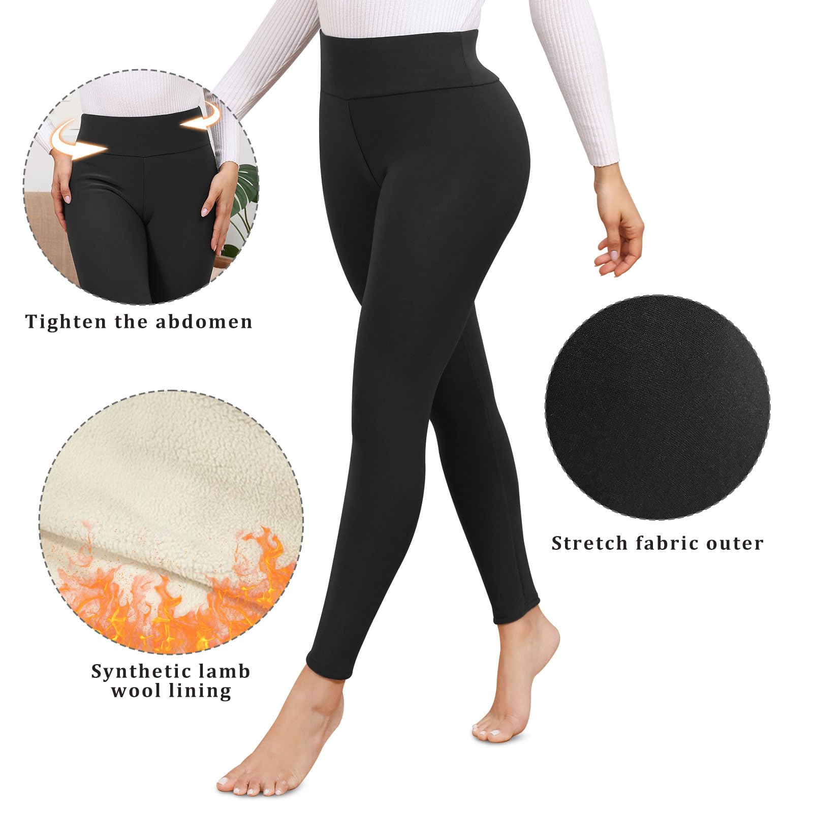Leggins Termici Donna Invernali Vita Alta Leggins Felpati Pantaloni Calzamaglia Termica Donna