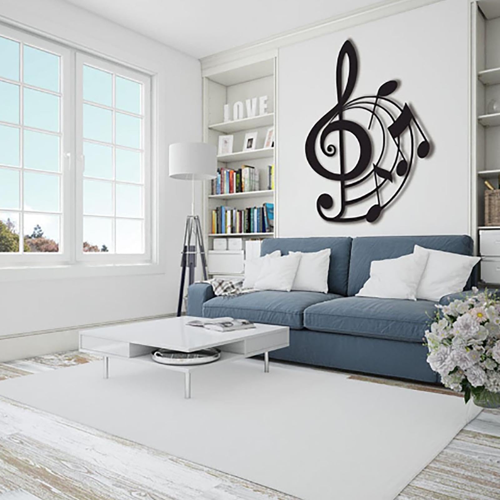 Targa da appendere alla parete con note musicali da parete per porta e decorazione della casa, 27,9 x 15,2 cm