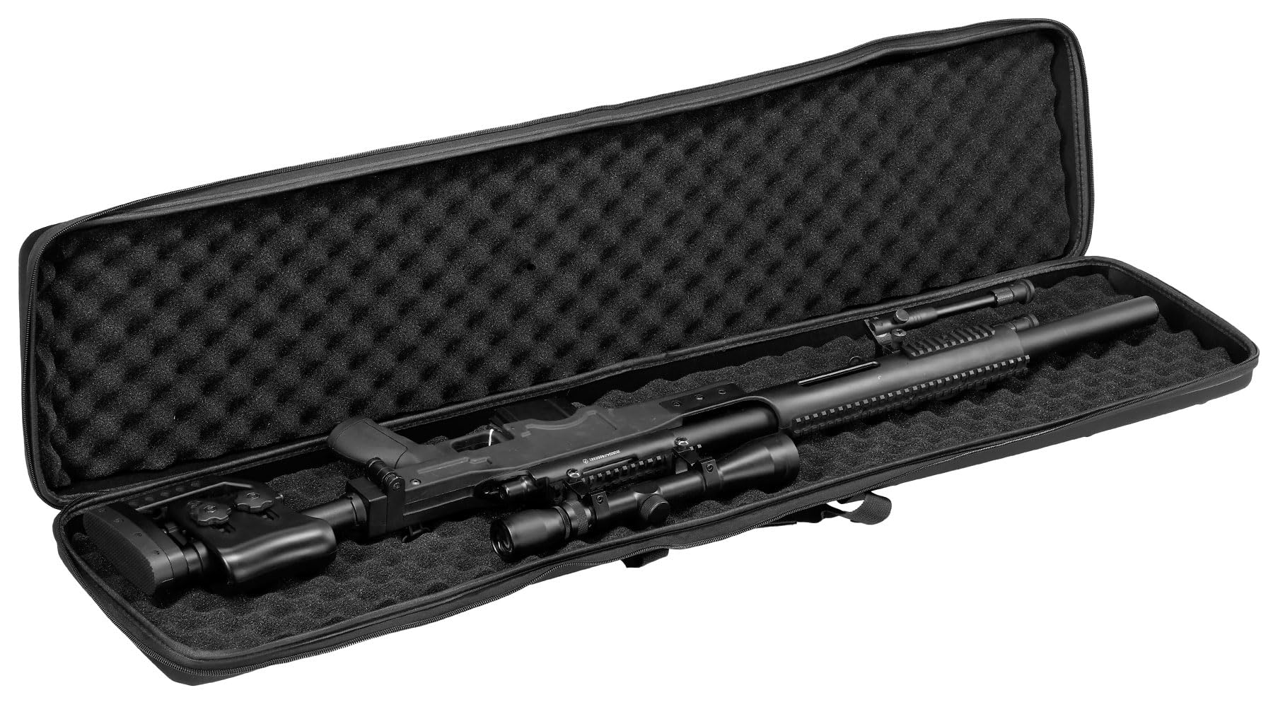 Soft Case Waffentasche – Gewehrkoffer Hybrid aus leichtem Eva Hartschaum – Abschließbares Gewehrfutteral Transport – Universal Transportkoffer mit Waben-Schaumstoff