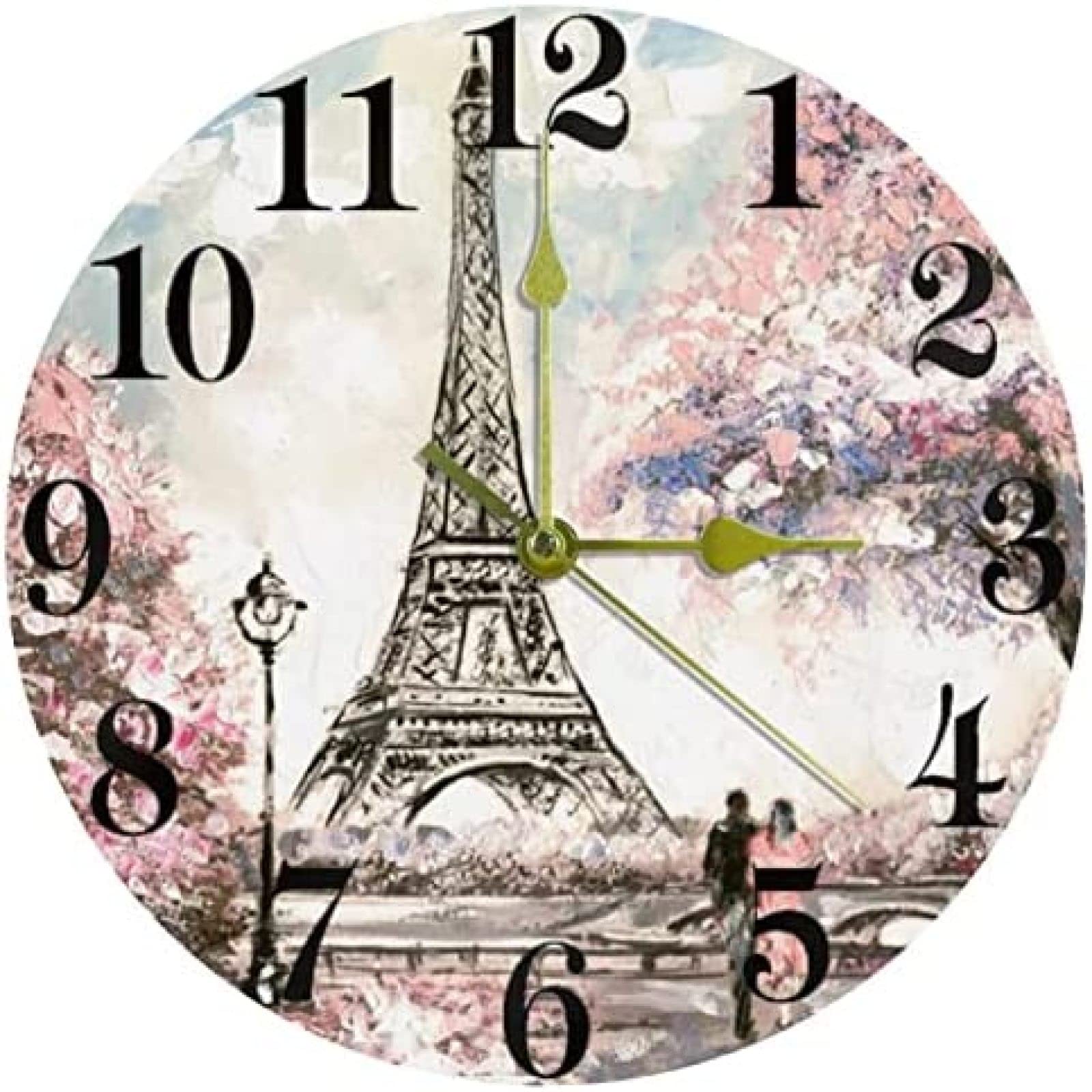 Amazon.co.jp: 壁掛け時計 絵画エッフェル塔の恋人 壁掛け時計 10