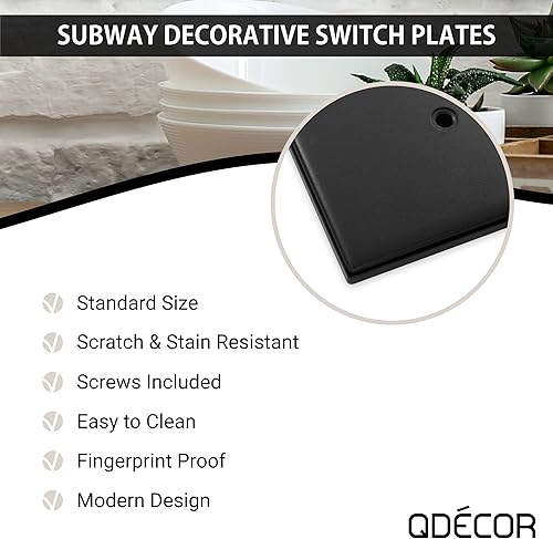 Miniatura 3 de Questech Décor - Cubierta para interruptor de luz basculante individual, placa de pared eléctrica de 1 banda, cubierta de receptáculo GFCI de tamaño