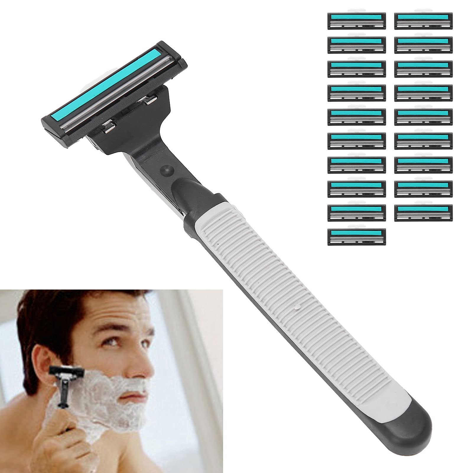Men's, Shaving Without Dead Ends Manual 20 Blades for Hair Removing for Beard