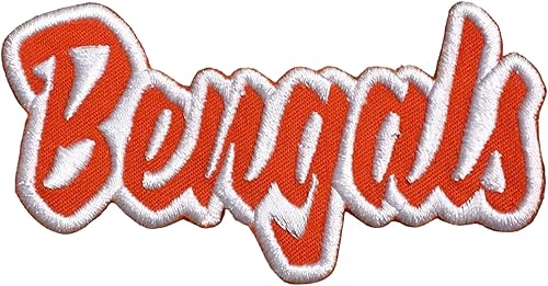 Miniatura 8 de Bengals, espíritu escolar, bordado, parche para planchar (sarga negracontorno naranja)