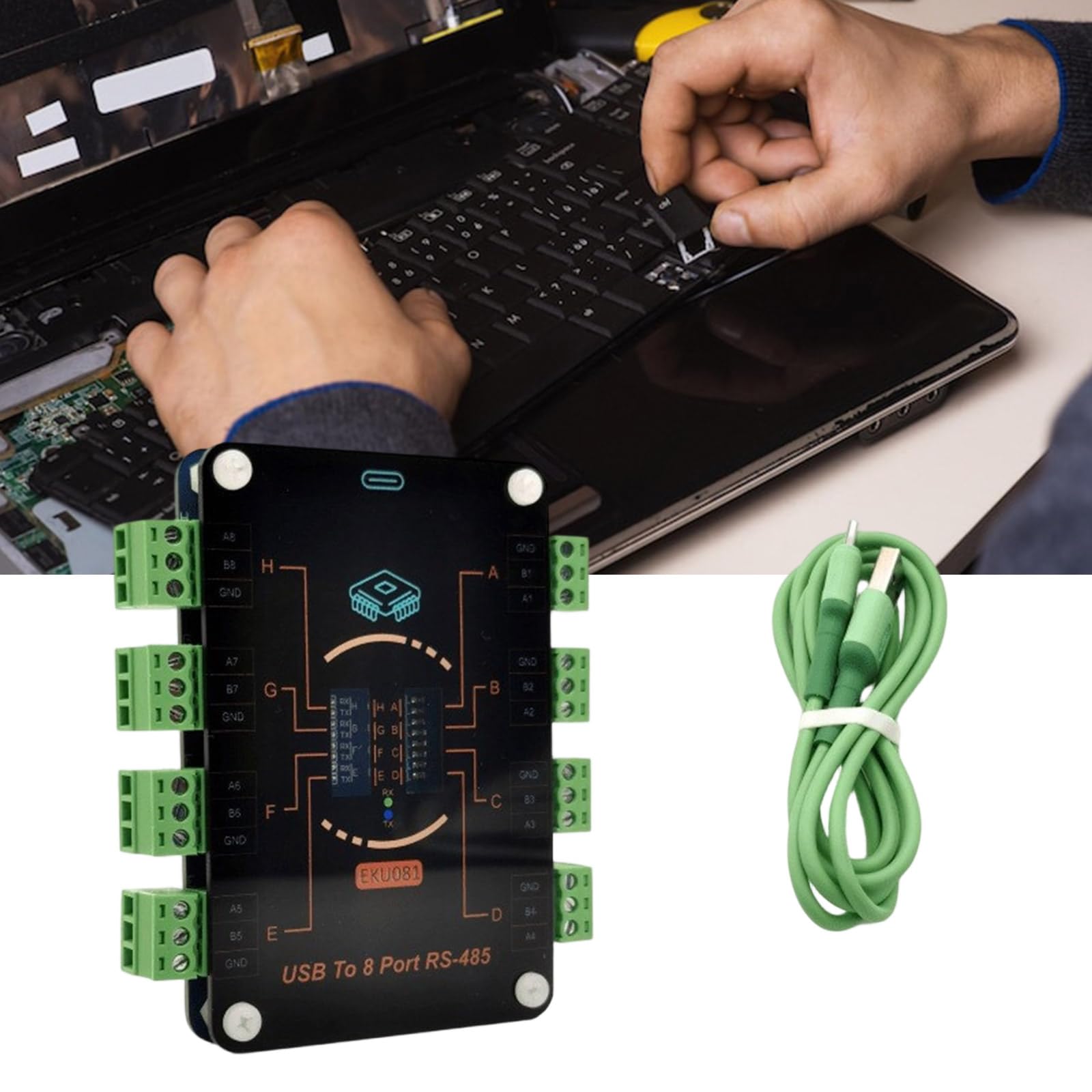 USB zu 8CH RS485 Typ C USB zu 8 Kanal RS485 CH348 Chip Unabhängiger Kanal Kurzschluss Schutzkonverter