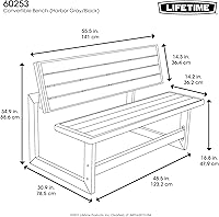 Vista 3 de LIFETIME 60253 Banco convertible para exteriores, 55 pulgadas, gris puerto